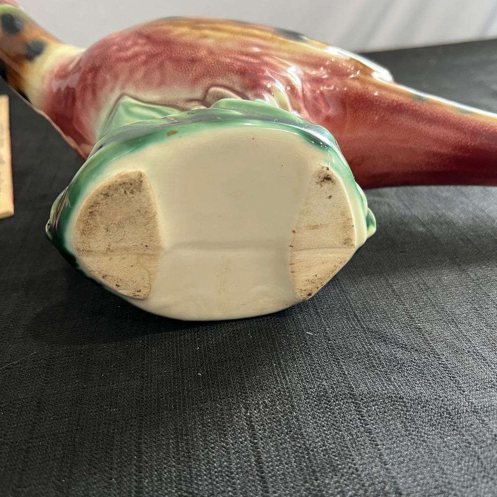 Vintage Ceramic Pheasant Planter Figurine Long Tail Game Bird Mid Century 17.5in - Picture 10 of 10